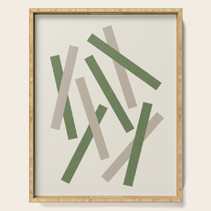 Lines Misaligned - Green Serving Tray Gallery Image 1