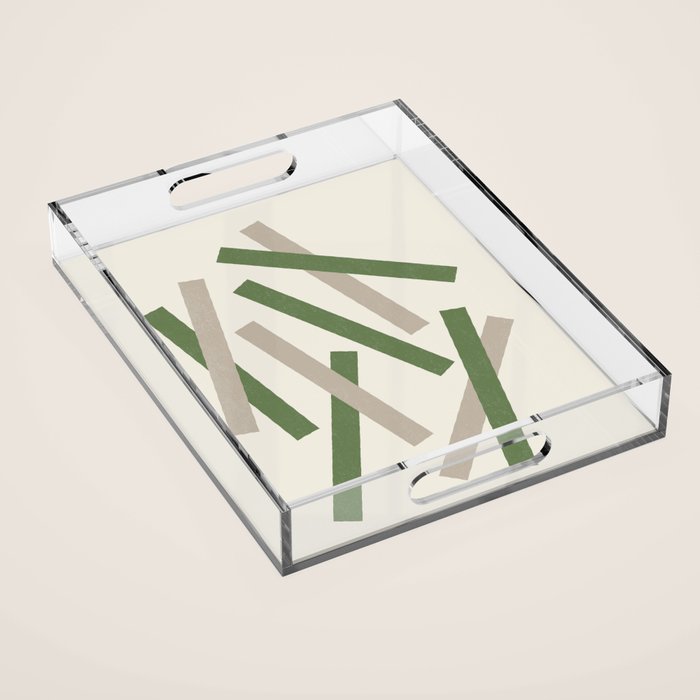 Lines Misaligned - Green Acrylic Tray Gallery Image 1