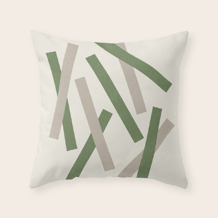 Lines Misaligned - Green Throw Pillow Gallery Image 6