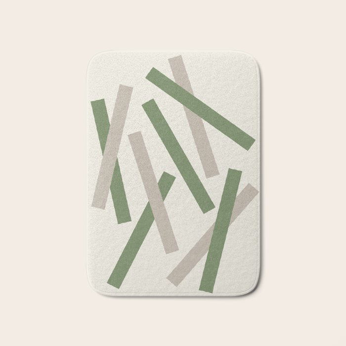 Lines Misaligned - Green Bath Mat Gallery Image 1