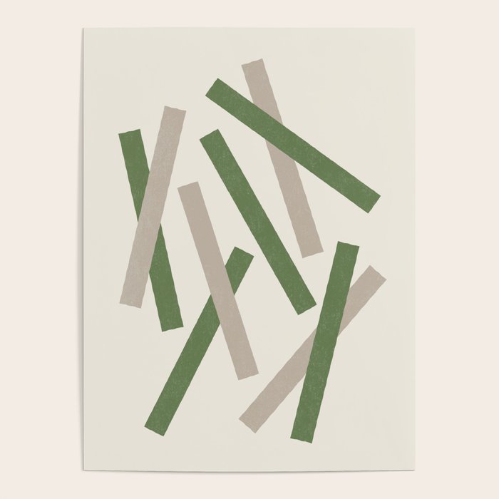 Lines Misaligned - Green Poster Gallery Image 1