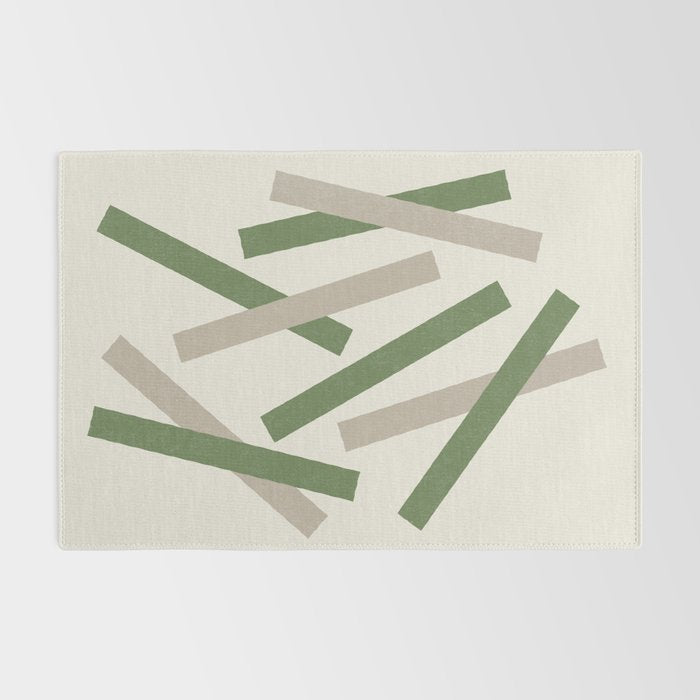 Lines Misaligned - Green Rug Gallery Image 2
