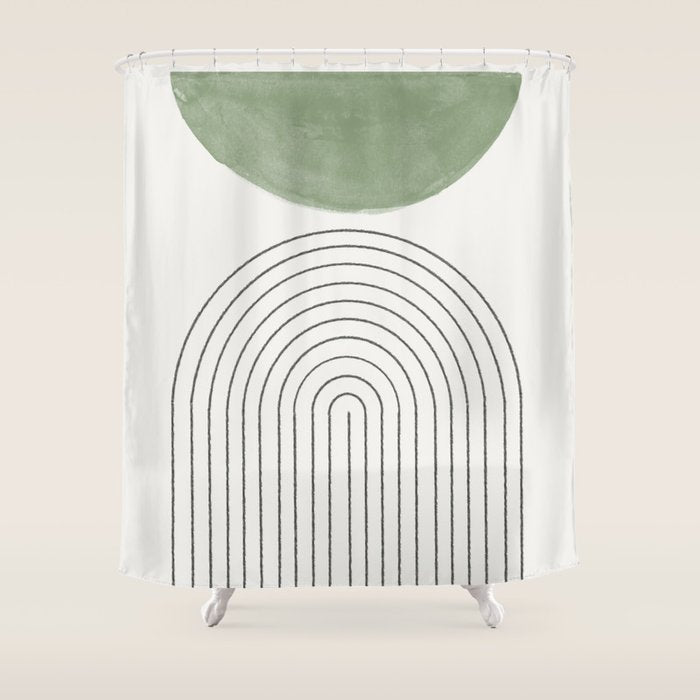 Green Moon Arch Shower Curtain Gallery Image 1