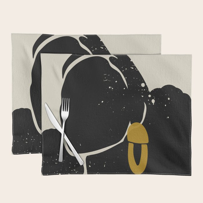 Black Hair No. 4 Placemat Gallery Image 1