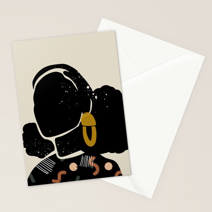Black Hair No. 4 Stationery Card Gallery Image 2