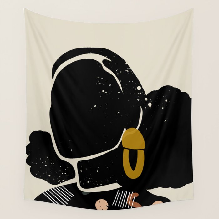 Black Hair No. 4 Wall Tapestry Gallery Image 1