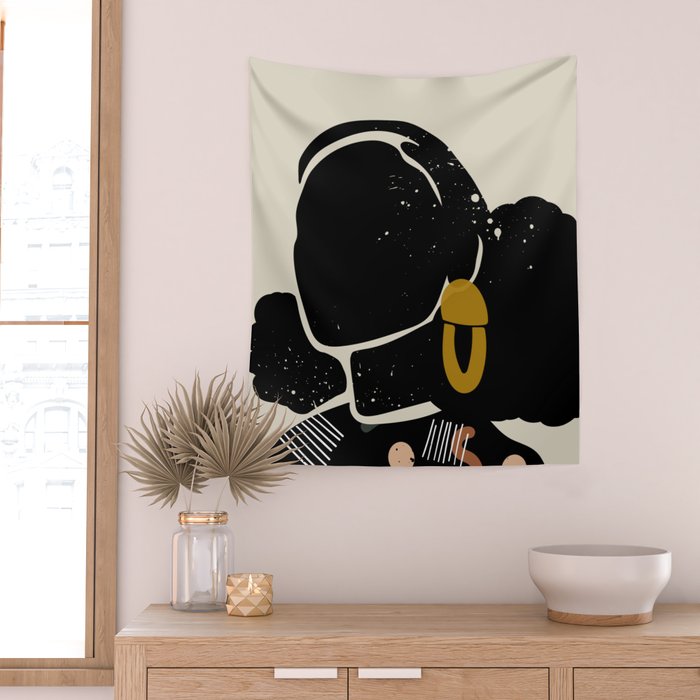 Black Hair No. 4 Wall Tapestry Gallery Image 2