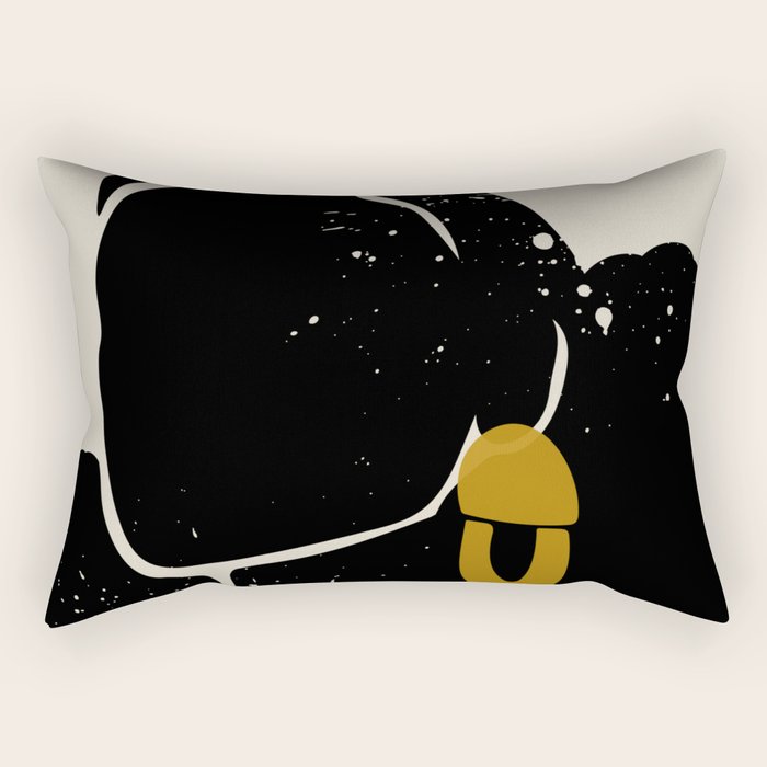 Black Hair No. 4 Rectangular Pillow Gallery Image 2