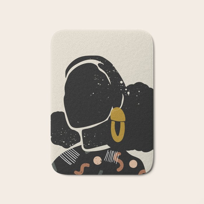 Black Hair No. 4 Bath Mat Gallery Image 1