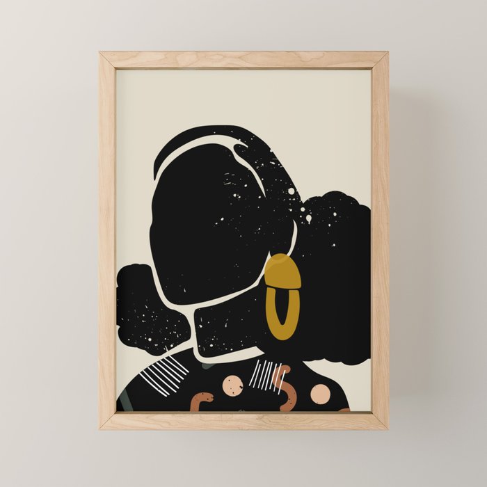 Black Hair No. 4 Mini Art Print Gallery Image 1