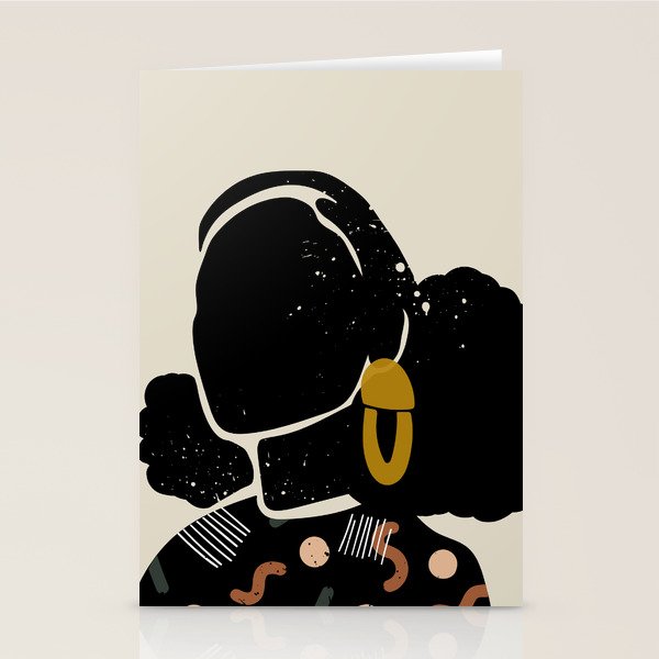 Black Hair No. 4 Stationery Card Gallery Image 2
