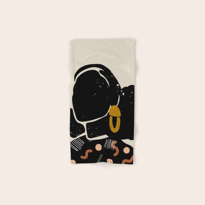 Black Hair No. 4 Bath Towel Gallery Image 1