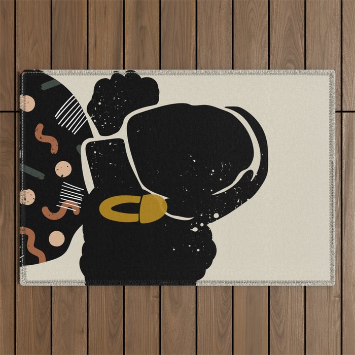 Black Hair No. 4 Outdoor Rug Gallery Image 1