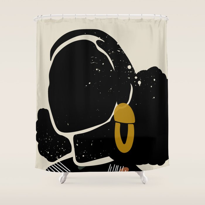 Black Hair No. 4 Shower Curtain Gallery Image 1