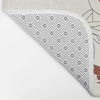 Colorful Thoughts Minimal Line Art Woman with Flowers III Bath Mat Gallery Image 2