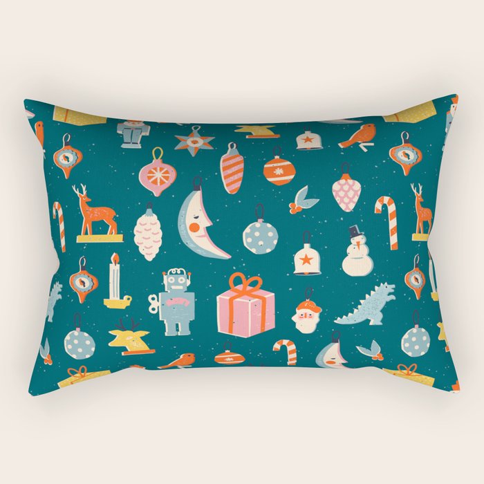Christmas vintage toys Rectangular Pillow Gallery Image 1