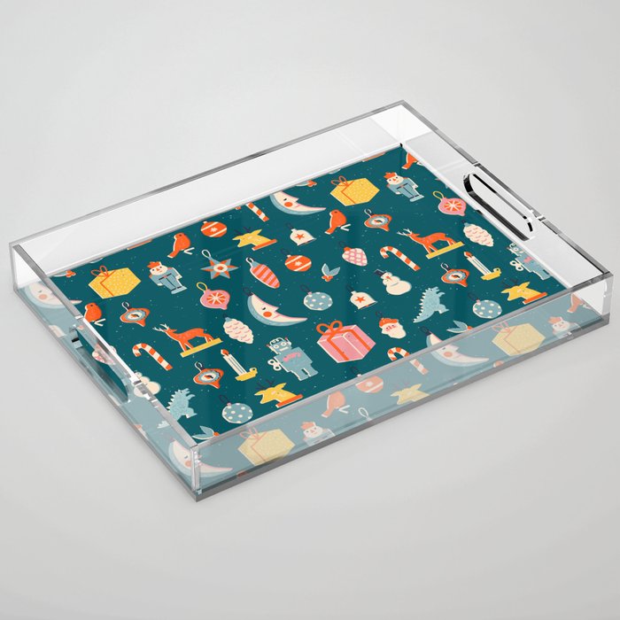 Christmas vintage toys Acrylic Tray Gallery Image 1