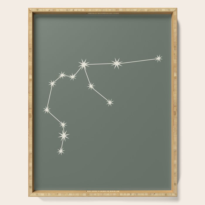 Aquarius Zodiac Star Constellation Line Art Sage Serving Tray Gallery Image 1