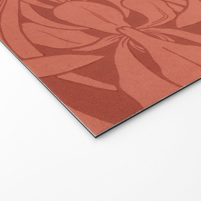 Victorian Iris Damask Pattern Red Orange Welcome Mat Gallery Image 2
