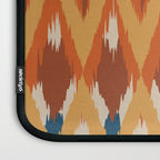 Boho Art, Geometric, Ikat Pattern, Blue, Orange, Yellow Laptop Sleeve Gallery Image 3