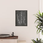 Electric Guitar Patent - Guitar Player Art - Black Chalkboard Poster Gallery Image 2