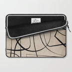 Black Beige Abstract Line Art Rich Texture Laptop Sleeve Gallery Image 2