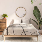 Black Beige Abstract Line Art Rich Texture Comforter Gallery Image 3