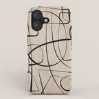 Black Beige Abstract Line Art Rich Texture iPhone Case Gallery Image 1