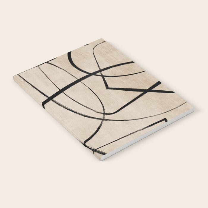 Black Beige Abstract Line Art Rich Texture Notebook Gallery Image 2