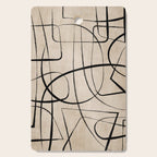 Black Beige Abstract Line Art Rich Texture Cutting Board Gallery Image 1