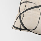 Black Beige Abstract Line Art Rich Texture Pillow Sham Gallery Image 4
