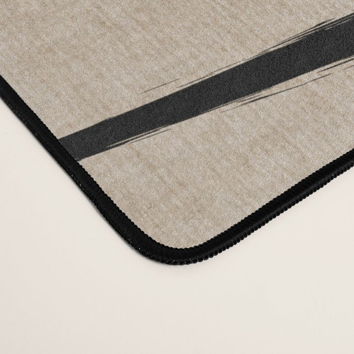 Black Beige Abstract Line Art Rich Texture Desk Mat Gallery Image 4