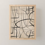 Black Beige Abstract Line Art Rich Texture Mini Art Print Gallery Image 1