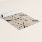 Black Beige Abstract Line Art Rich Texture Yoga Mat Gallery Image 2