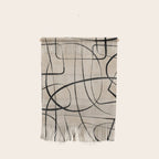 Black Beige Abstract Line Art Rich Texture Wall Hanging Gallery Image 1