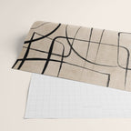 Black Beige Abstract Line Art Rich Texture Wrapping Paper Gallery Image 2