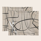 Black Beige Abstract Line Art Rich Texture Placemat Gallery Image 1