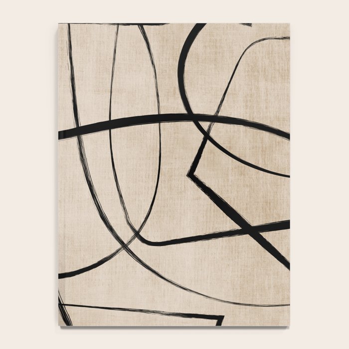 Black Beige Abstract Line Art Rich Texture Notebook Gallery Image 4