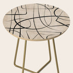 Black Beige Abstract Line Art Rich Texture Side Table Gallery Image 2