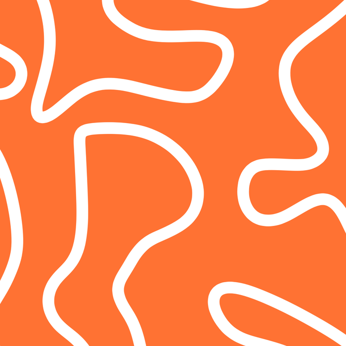 Squiggle Maze Minimalist Abstract Pattern in Orange and White Coffee Mug Gallery Image 2