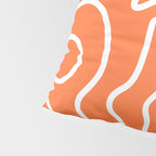 Squiggle Maze Minimalist Abstract Pattern in Orange and White Pillow Sham Gallery Image 4