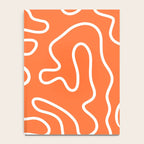 Squiggle Maze Minimalist Abstract Pattern in Orange and White Notebook Gallery Image 4