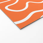 Squiggle Maze Minimalist Abstract Pattern in Orange and White Welcome Mat Gallery Image 2