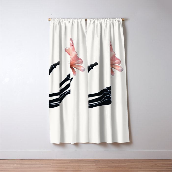 Butterfly on Skeleton Hand Window Curtain Gallery Image 3