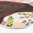 Chocolate Lab florals dog breed portrait pet art dog lover gifts labrador retriever Bath Mat Gallery Image 3