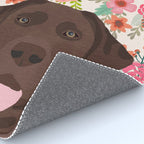 Chocolate Lab florals dog breed portrait pet art dog lover gifts labrador retriever Rug Gallery Image 4