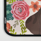 Chocolate Lab florals dog breed portrait pet art dog lover gifts labrador retriever Laptop Sleeve Gallery Image 3