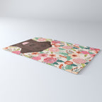 Chocolate Lab florals dog breed portrait pet art dog lover gifts labrador retriever Rug Gallery Image 3