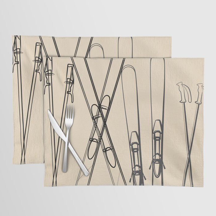 Minimal Skis 2 Placemat Gallery Image 1