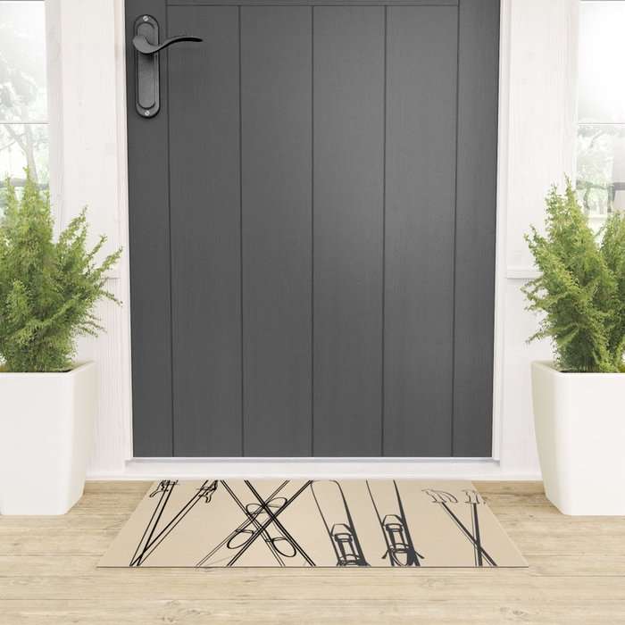 Minimal Skis 2 Welcome Mat Gallery Image 3